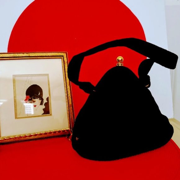 Accessories - Vintage Black Velvet Purse